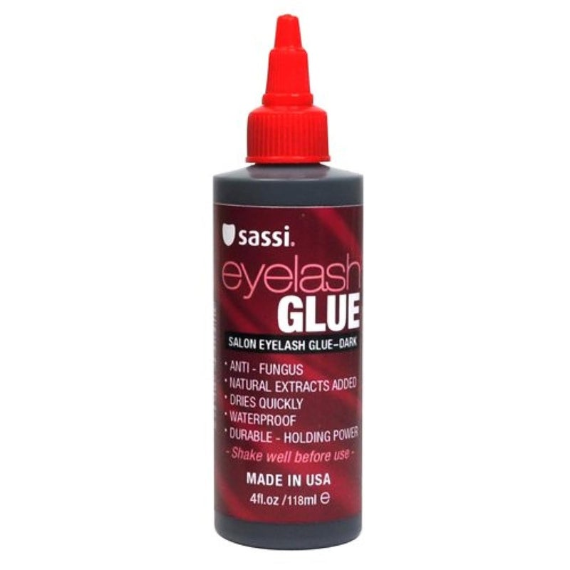 Sassi Eyelash Glue Dark 4oz | Quick-Drying, Natural Extract Formula, Waterproof, Durable Hold, Long-Lasting, Lash Adhesive | Made in USA - Image 1